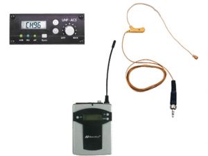 Built-in Wireless Panel Mounted Receiver With  Flesh Tone - Single Over-ear/headset Electret Mic & Transmitter