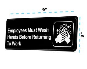 Alpine Industries Employees Must Wash Hands Before Returning To Work, Pack Of 3, 9x3