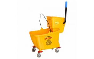 36 Qt. Yellow Pvc Mop Bucket With Side Wringer 2 Pack