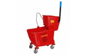 36 Qt. Mop Bucket With Side Press Wringer In Red 2 Pack