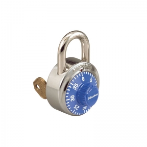 1-7/8in (48mm) General Security Combination Padlock With Key Control Feature And Blue Colored Dial
