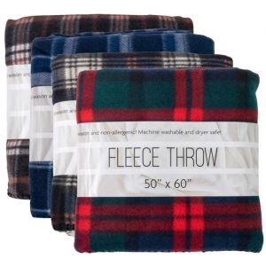 Wholesale Plaid Fleece Blankets 50" X 60" - Assorted
