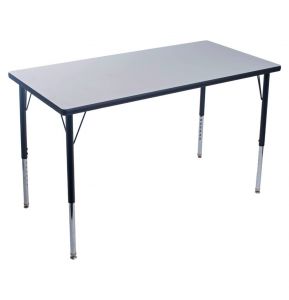 Activity Table 24 X 48 (60x120cm) Gray Edge - Gray Legs Adjusts 15" - 24"