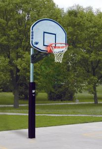 Qwik-change Permanent Playground Basketball System