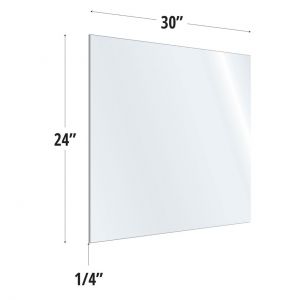 Officesource Safeguard Barrier Collection Clear Acrylic Screen With Square Edges - 30"w X 24"h