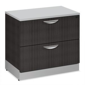 Officesource Cosmo Collection Two Drawer Lateral Drawer, Steely Gray
