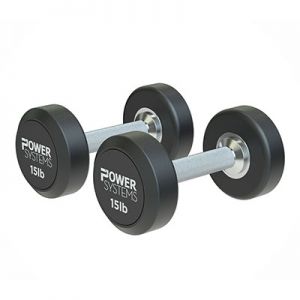 Prostyle Round Rubber Dumbbell, Pair, 15 Lb