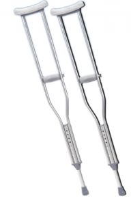 Underarm Adjustable Aluminum Crutch, Youth (4' 6" - 5' 2"), 1 Pair