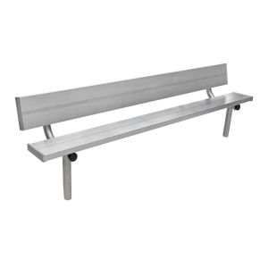 Aluminum Bench With Back; 8'; Stationary;  Please Specify Color