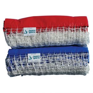 Floor Hockey Goal Replacement Nets - Deluxe 4'h X (6'w X 20"d) (trimmed 1- Red, 1-blue) (white)