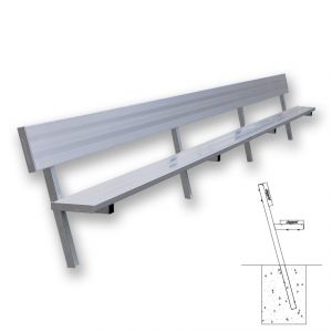 Player Bench With Seat Back - 21' - In-ground  (powder Coated)