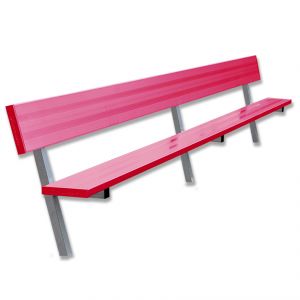 Player Bench With Seat Back - 15' - Surface Mount  (powder Coated)