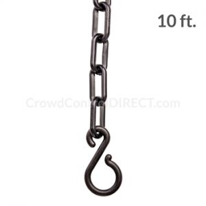 2" Chainbossplastic Chain 10ft Bag With S- Hooks, Black