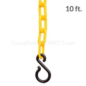 2" Chainboss Plastic Chain 10ft Bag With S-hooks, Yellow