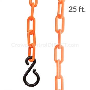 2" Chainboss Plastic Chain 25ft Bag With S-hooks, Orange