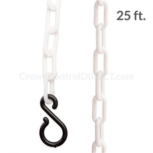 2" Chainboss Plastic Chain 25ft Bag With S-hooks, White
