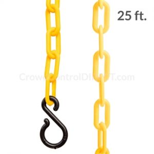 2" Chainboss Plastic Chain 25ft Bag With S-hooks, Yellow