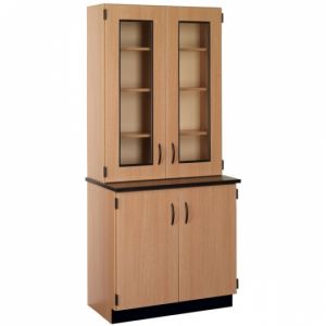 Base/hutch Combo Unitsdisplay Hutch, With Lock, 3/4 Black Epoxy Top (base Molding Included)