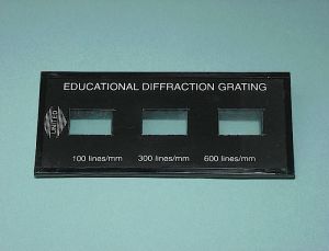 United Scientific Demo Diffraction Grating, 20mm X 10mm, Grating 100, 300, And 600 Lines 