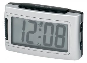 Impecca Battery Alarm Clock With Snooze - Silver