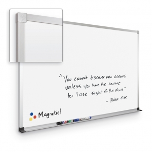 Abc Trim Porcelain Markerboard With Map Rail  1.5' X 2'