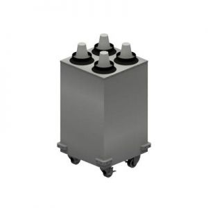 Stainless Steel Mobile Cup Dispenser, Includes 4 Dispenser, 17" X 17" X 31"