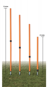 Adjustable Agility Pole Set,orange