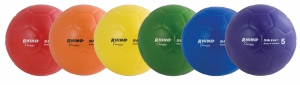 Rhino Skin Medium Bounce Size 5 Soccer Ball Set,set Of 6 Balls (1 Of Each) Red, Orange, Yellow, Green, Royal Blue, Purple