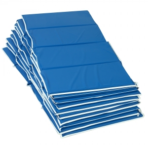 1" Tough Duty Folding Rest Mat - Blue 10 Pack