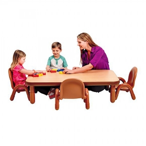 Baseline Toddler Small 48l X 30w X 12h Rectangular Table & Chair Set  - Natural Wood