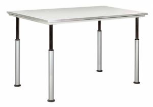 Adjustable Table With Grey Glace Top, 60"W x 30"D x 28"H