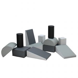 Softscape Toddler Builder Block Set, 12-piece - Gray/light Gray