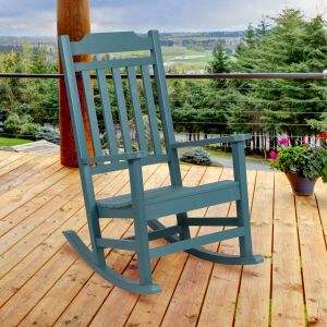 Winston All-weather Poly Resin Rocking Chair In Teal
