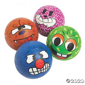 Funny Face Basketballs, Pack Of 4