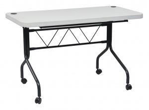 4 Resin Multi Purpose Flip Table With Locking Casters - Grey top, Black Frame