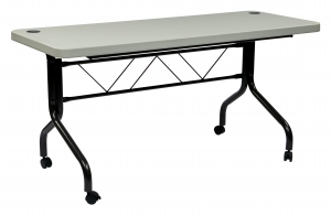 5 Resin Multi Purpose Flip Table With Locking Casters - Grey top, Black Frame
