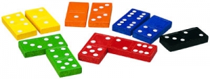 Double Six Wooden Dominoes Dominoes, 6 Colors, Set Of 168