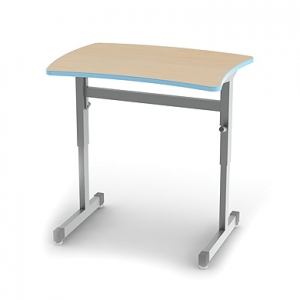 Silhouette Curve Single Desk, Fixed Height Leg, W/glides