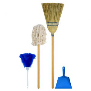 Broom, Mop, Duster, Dust Pan Housekeeping Set, Without Stand