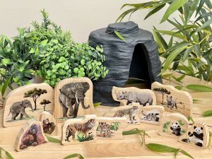 Endangered Animal Families Wooden Characters