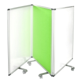 Mobile Dry-erase And Flannel Room Divider 3-panel