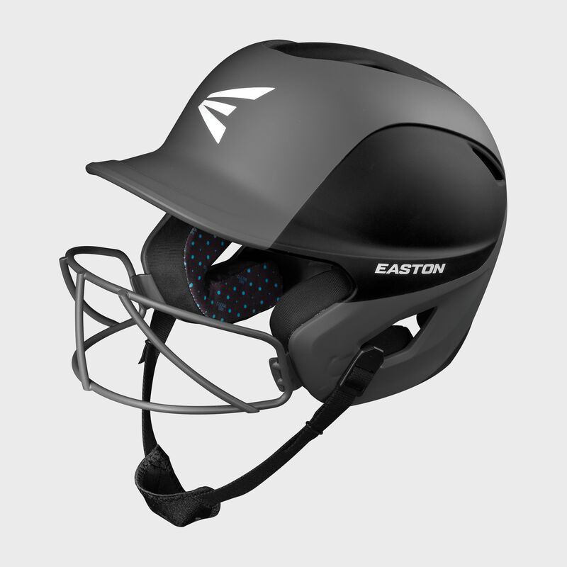 Easton Ghost 2-Tone T-Ball/Small Matte Batting Helmet With Softball Mask - Black/Charcoal