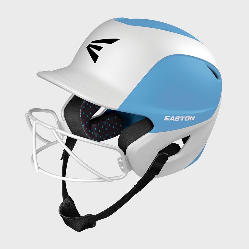 Easton Ghost 2-Tone Large/Xlarge Matte Batting Helmet With Softball Mask - Large/Extra Large - Columbia Blue/White