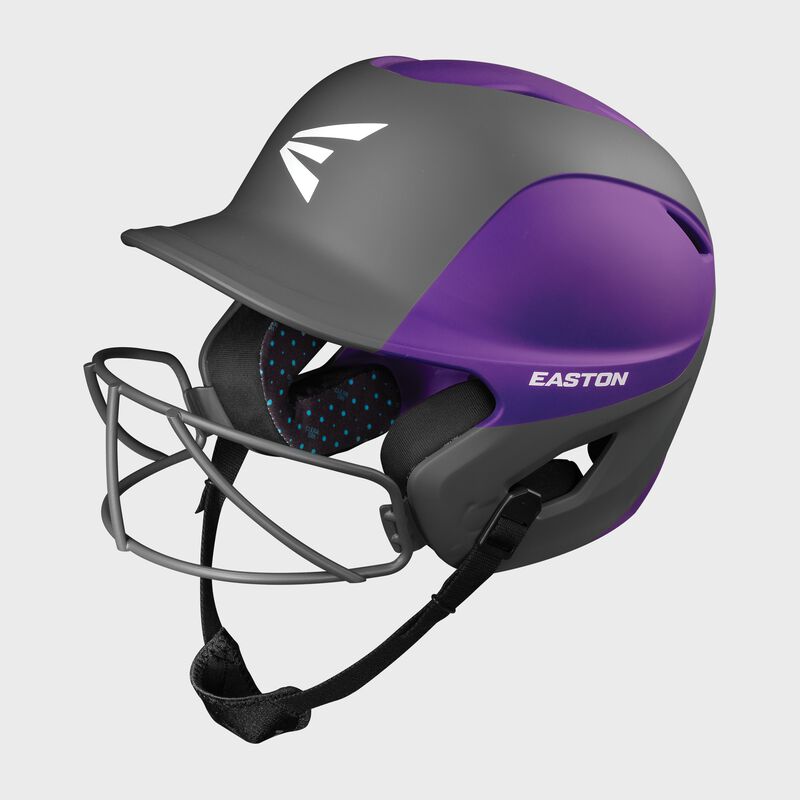 Easton Ghost 2-Tone Medium/Large Matte Batting Helmet With Softball Mask - Purple/Charcoal