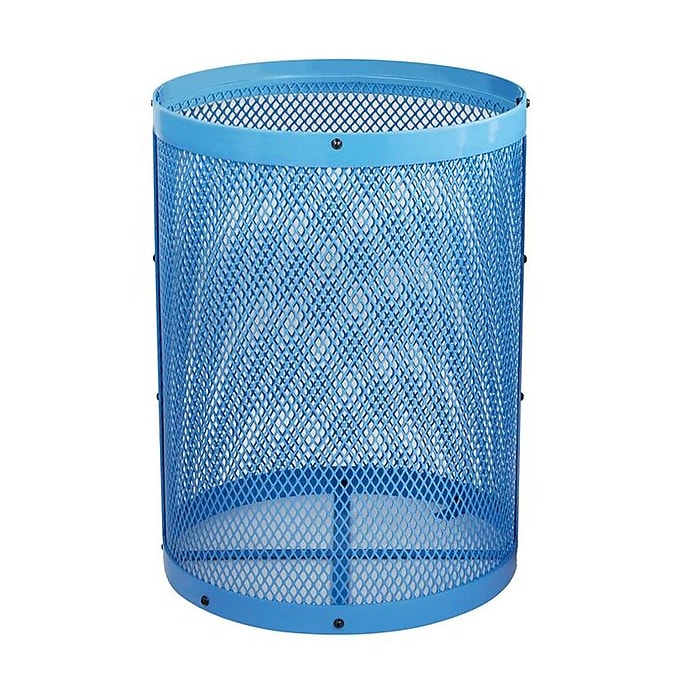 Alpine Industries Outdoor Diamond Steel Trash Can Frame, 36 Gallon, Blue