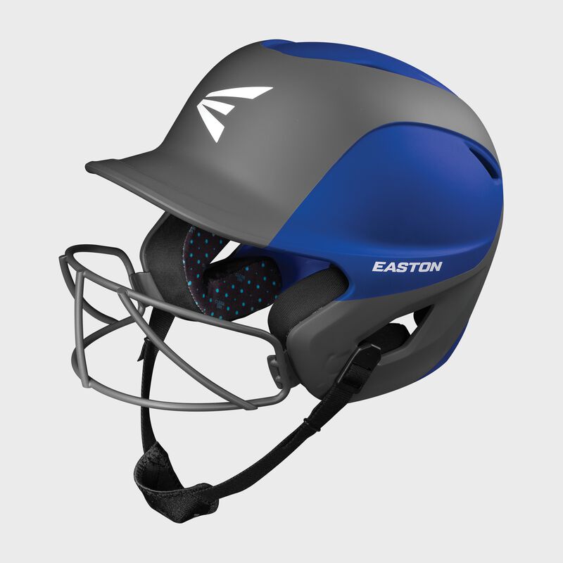 Easton Ghost 2-Tone Medium/Large Matte Batting Helmet With Softball Mask - Royal/Charcoal