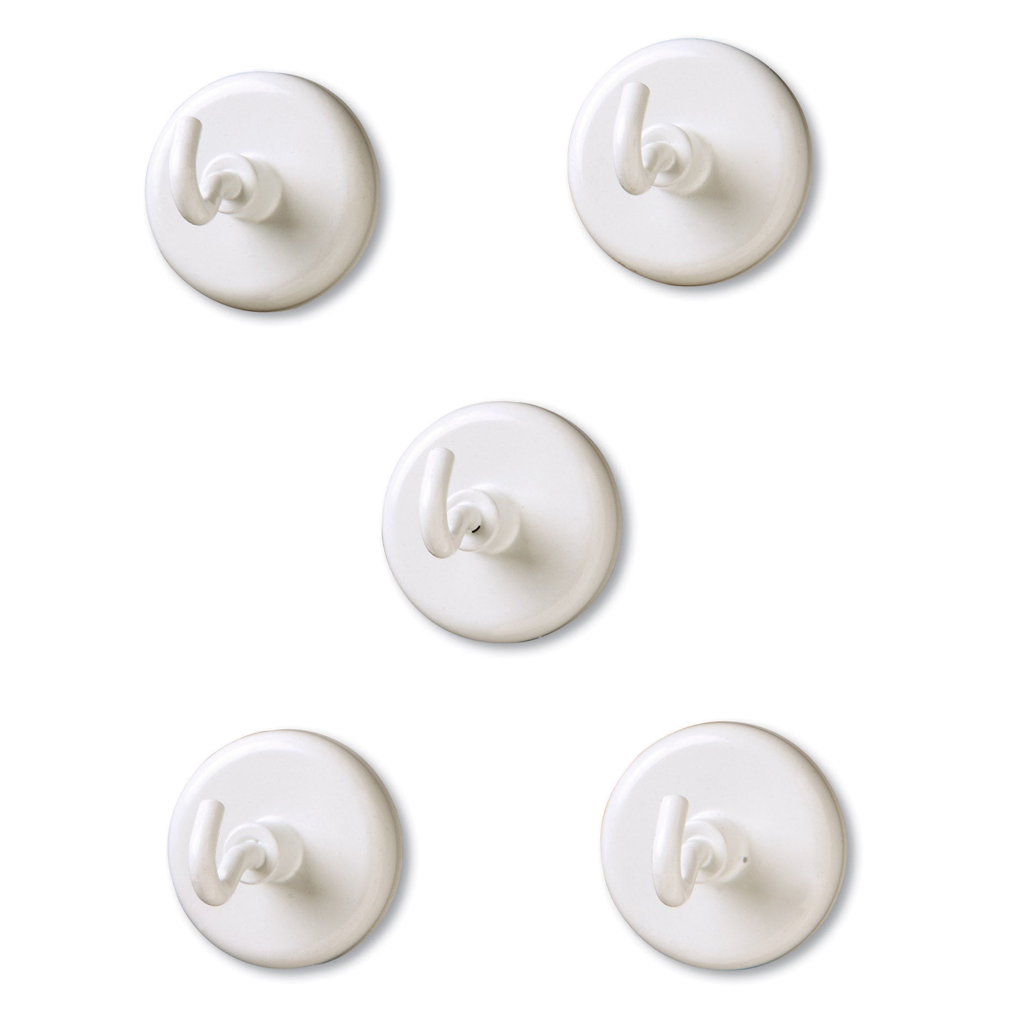 Magnetic Hooks, White, Pack of 5