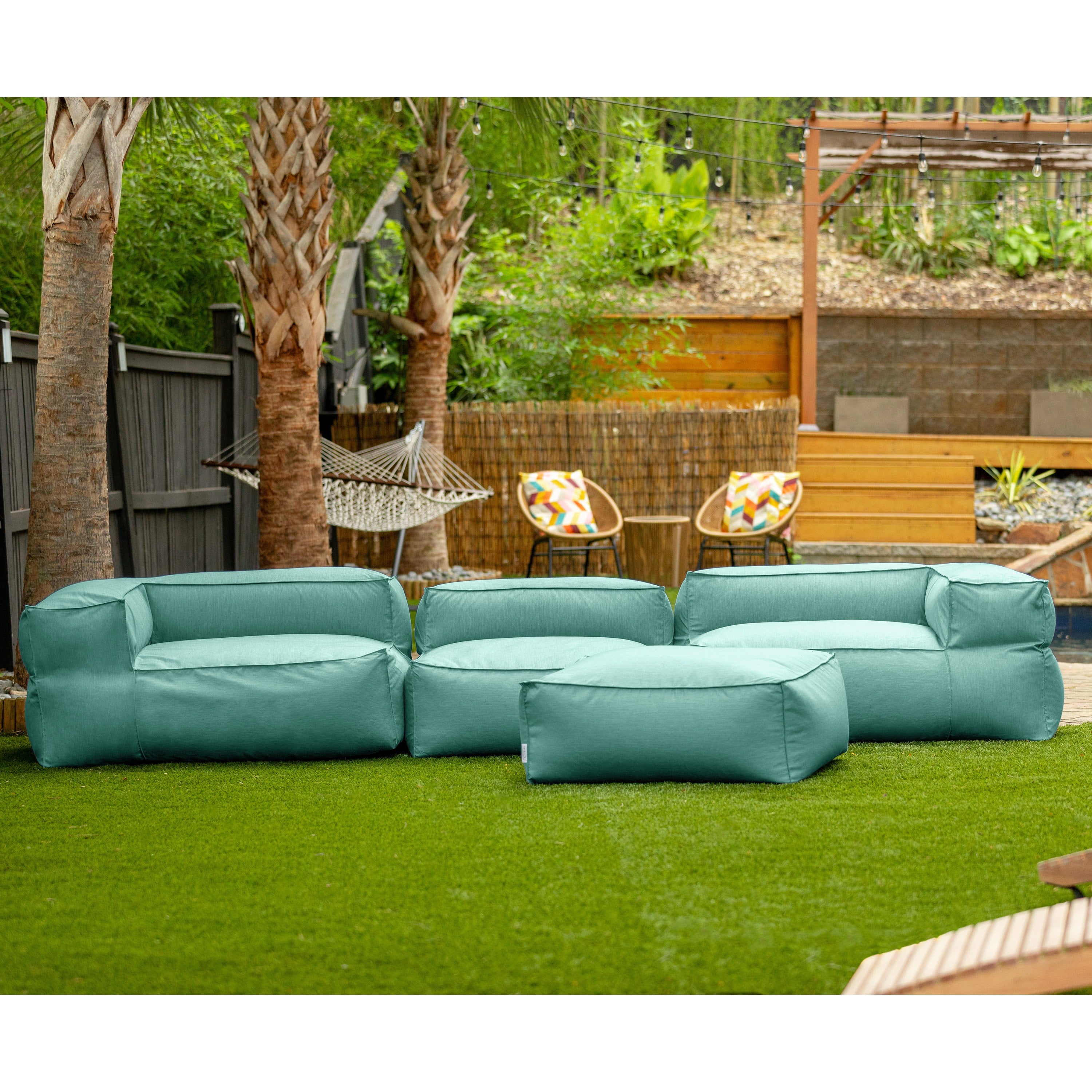 Baya 4 Piece Outdoor Sofa with Ottoman - Luxurious European Style Soft Seating, Breeze