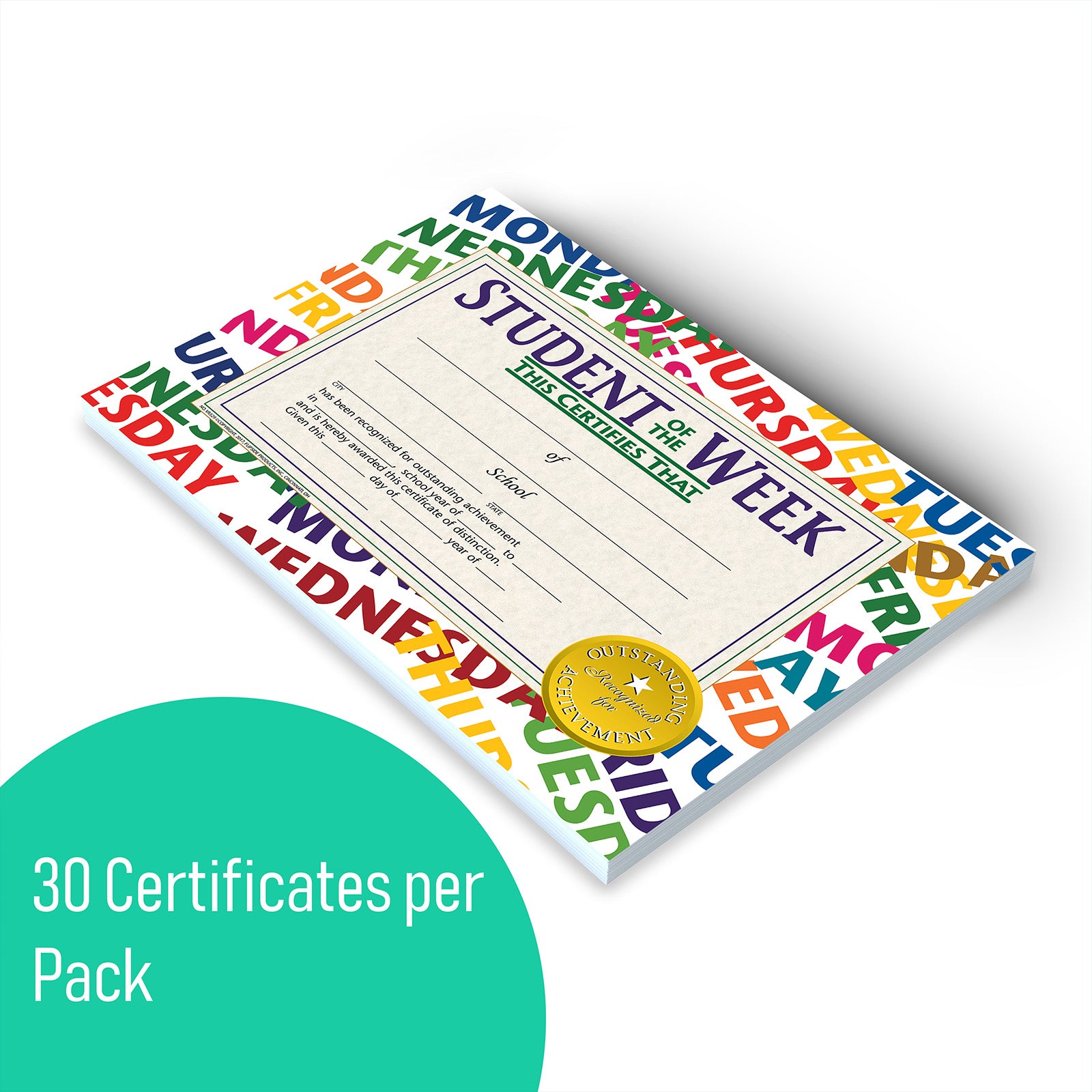 Student of the Week Certificate, 8.5" x 11", Pack of 30
