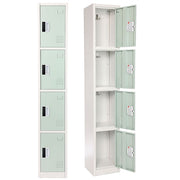 72" H x 12" W  4-Tier Steel Storage Locker with Digital Lock, Misty Green